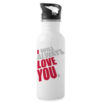 I will always love - Water bottle with straw - white - Right