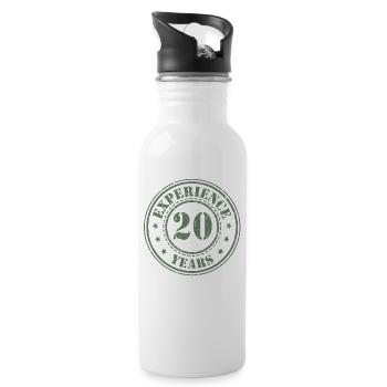 20 ans d’expérience 20 ans - Gourde avec paille intégrée - blanc - Droite