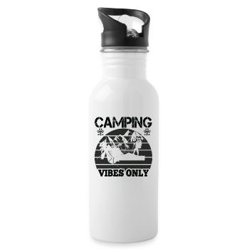 Camping Vibes - Water bottle with straw - white - Right