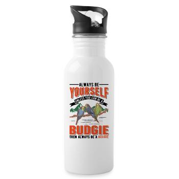 Budgerigar Gift Welli Parakeet - Water bottle with straw - white - Right