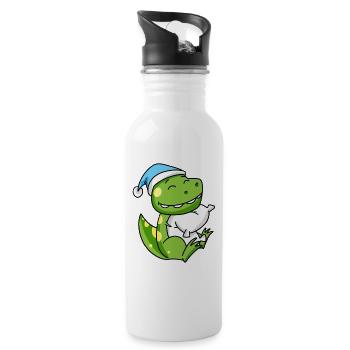 Dinosaur Baby - Water bottle with straw - white - Right