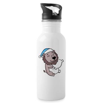 Bébé Lion - Gourde avec paille intégrée - blanc - Droite