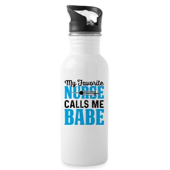 mon infirmière préférée m’appelle Babe - Gourde avec paille intégrée - blanc - Droite