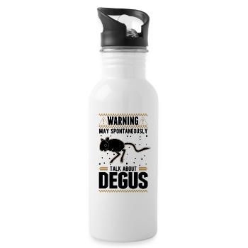 Warning May spontaneously talk about Degus - Water bottle with straw - white - Right