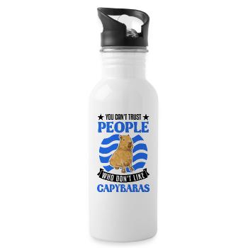 You can't trust people who don't like Capybaras - Trinkflasche mit integriertem Trinkhalm - Weiß - Rechts