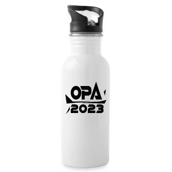 Opa 2023 - Opa werden - Bald Opa - Trinkflasche mit integriertem Trinkhalm - Weiß - Rechts