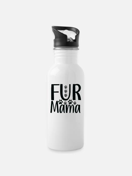 Fell-Mama - Trinkflasche mit integriertem Trinkhalm - Weiß