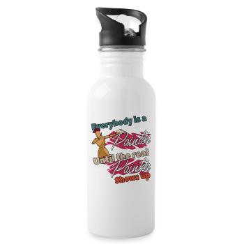 Everybody is a Painter until the real Paint saying - Water bottle with straw - white - Right