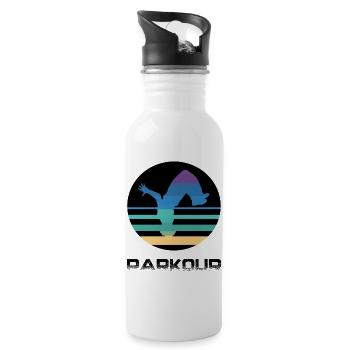 Parkour - Trinkflasche mit integriertem Trinkhalm - Weiß - Rechts