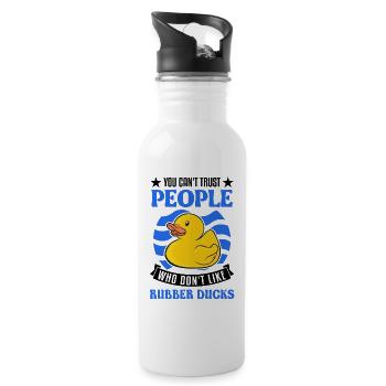 Canard en caoutchouc Cadeau Canard Grinçant Canard Bain Canard - Gourde avec paille intégrée - blanc - Droite