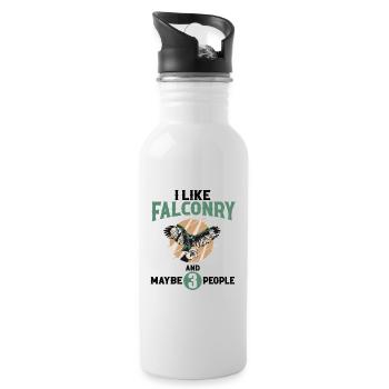 Falcon breeding | Falconry Falconry Animals Gift Idea - Water bottle with straw - white - Right