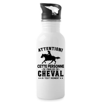 Cette Personne Risque Parler De Cheval Tout Moment - Gourde avec paille intégrée - blanc - Droite