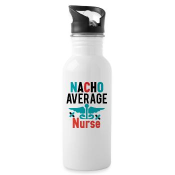 Nacho Average Krankenschwester - Trinkflasche mit integriertem Trinkhalm - Weiß - Rechts