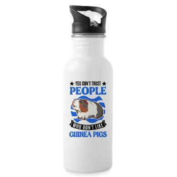 Cochon d’Inde Cadeau Cochon d’Inde - Gourde avec paille intégrée - blanc - Droite