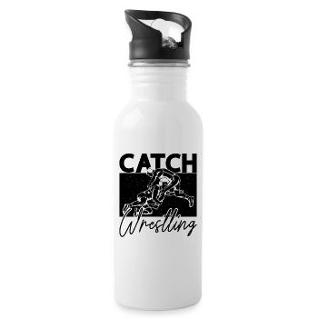 Catch Wrestling Training Wrestler Sport Grappling - Water bottle with straw - white - Right