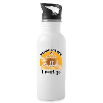 Camping Camper Nature dicton drôle - Gourde avec paille intégrée - blanc - Droite