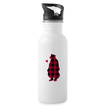 Papa Bear - Water bottle with straw - white - Right