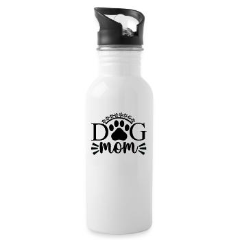 Dog mom - Water bottle with straw - white - Right