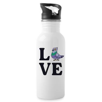 Pigeon Lover Bird Watcher Owner Ornithologist - Water bottle with straw - white - Right