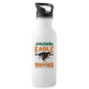 Eagle Whisperer Eagle Breeding Falconer Golden Eagle - Water bottle with straw - white - Right