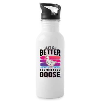 Life is better with a Goose Goose Breeder Goose - Water bottle with straw - white - Right