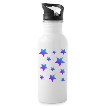 Sterne Sternenpaket Blau-lila - Trinkflasche mit integriertem Trinkhalm - Weiß - Rechts