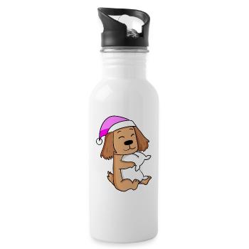 Hund Hunderasse English Cocker Spaniel - Trinkflasche mit integriertem Trinkhalm - Weiß - Rechts