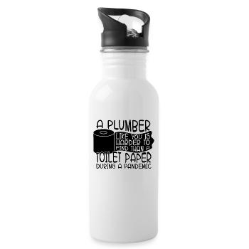 Un plombier comme vous Outil Plomberie Plombiers Tuyau - Gourde avec paille intégrée - blanc - Droite
