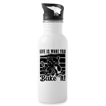 La vie est ce que vous faites cuire Baker Boulangerie Boulangerie Chef - Gourde avec paille intégrée - blanc - Droite