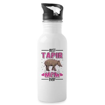 Best Tapir Mom Ever - Trinkflasche mit integriertem Trinkhalm - Weiß - Rechts