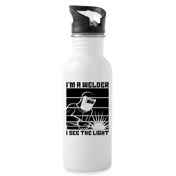 I'm A Welder I See The Light Welding Welders - Trinkflasche mit integriertem Trinkhalm - Weiß - Rechts