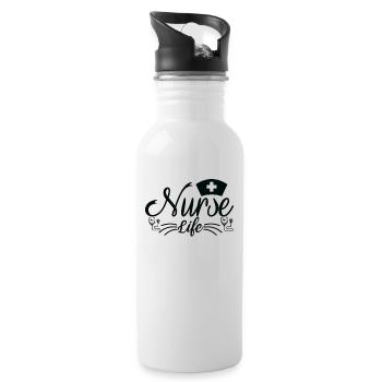 Nurse Life - Water bottle with straw - white - Right