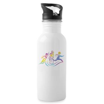 Watercolors Women Triathlon - Water bottle with straw - white - Right