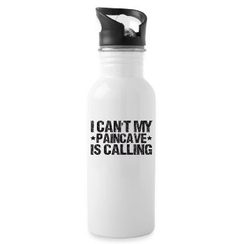 I Can't My Paincave Is Calling Triathlon - Water bottle with straw - white - Right