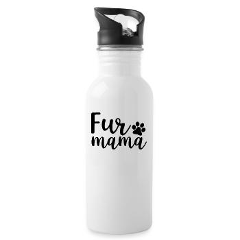 Fur Mom - Water bottle with straw - white - Right