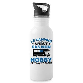 J'aime Camping C'est Mon Style De Vie Camping Car - Gourde avec paille intégrée - blanc - Droite