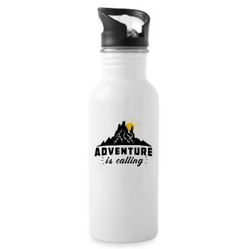 The adventure is calling - Water bottle with straw - white - Right