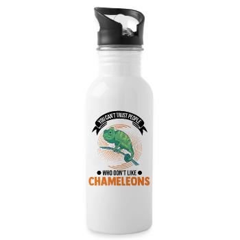 Chameleon Gift Chameleon - Water bottle with straw - white - Right