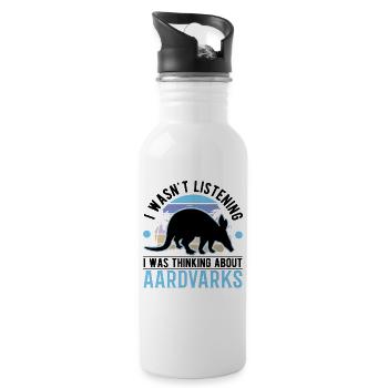 Erdferkel Geschenk Aardvark - Gourde avec paille intégrée - blanc - Droite