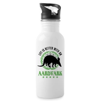 La vie est meilleure avec un Aardvark Erdferkel - Gourde avec paille intégrée - blanc - Droite