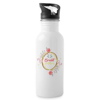 Braut Hochzeit JGA Heirat - Trinkflasche mit integriertem Trinkhalm - Weiß - Rechts