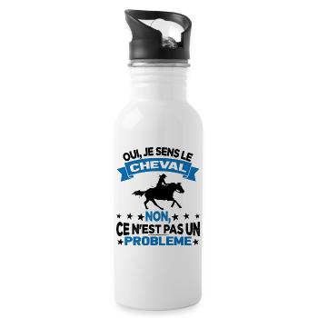 Oui Je Sens Le Cheval non ce n est pas un problème - Gourde avec paille intégrée - blanc - Droite