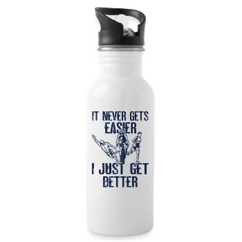 It will never be easier triathlon - Water bottle with straw - white - Right