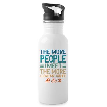 The More People I Meet Trilife - Water bottle with straw - white - Right