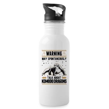 May spontaneously talk about Komodo Dragons - Water bottle with straw - white - Right
