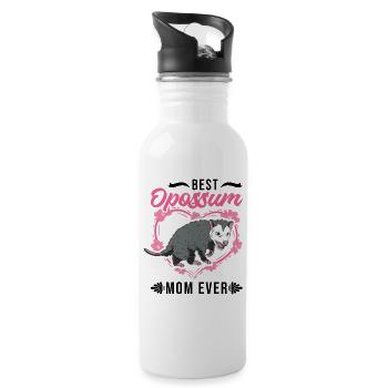 Best Opossum Mom Ever Opossum Mama Possum - Water bottle with straw - white - Right