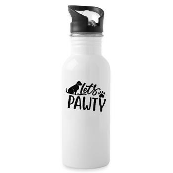 Lets Pawty - Trinkflasche mit integriertem Trinkhalm - Weiß - Rechts