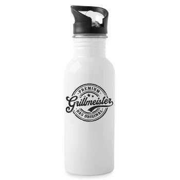 Griller Original BBQ Lustiges Grillen - Trinkflasche mit integriertem Trinkhalm - Weiß - Rechts