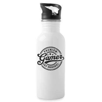 Gamer Original Gaming Lustiges Zocker - Trinkflasche mit integriertem Trinkhalm - Weiß - Rechts