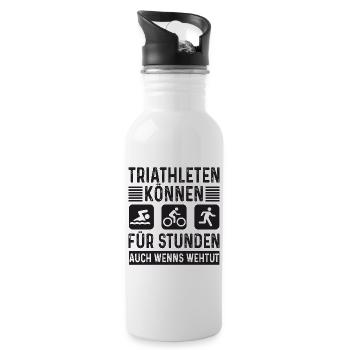 Triathleten können Für Stunden Triathlon - Trinkflasche mit integriertem Trinkhalm - Weiß - Rechts